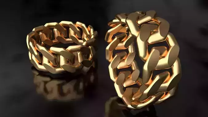 Miami Cuban Link Chain Ring 10mm wide 3D print model