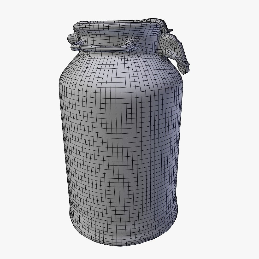 3D Old Aluminum Flask Low-poly 3D model_2