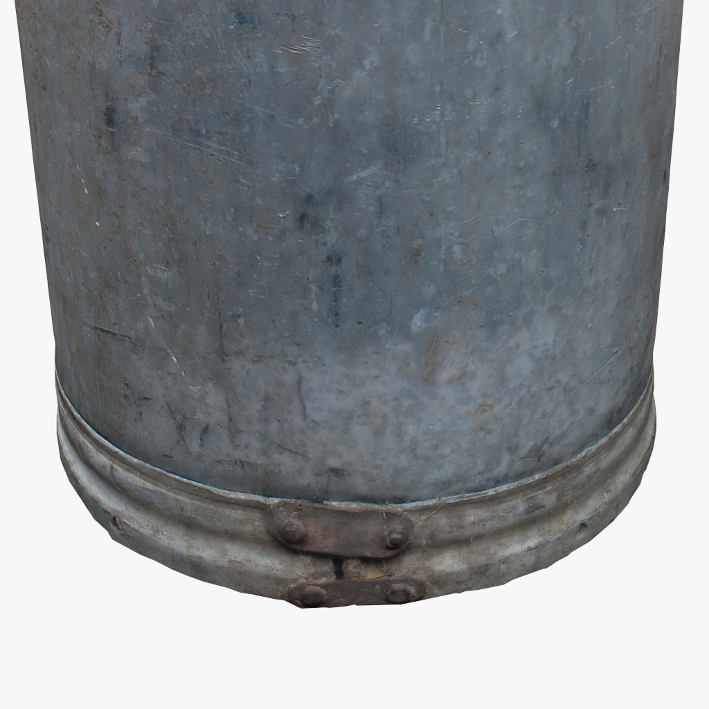 3D Old Aluminum Flask Low-poly 3D model_10