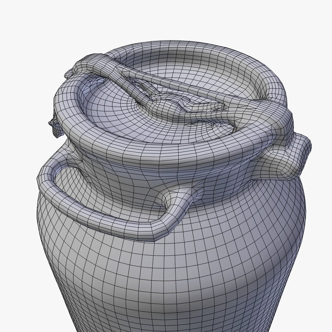 3D Old Aluminum Flask Low-poly 3D model_1