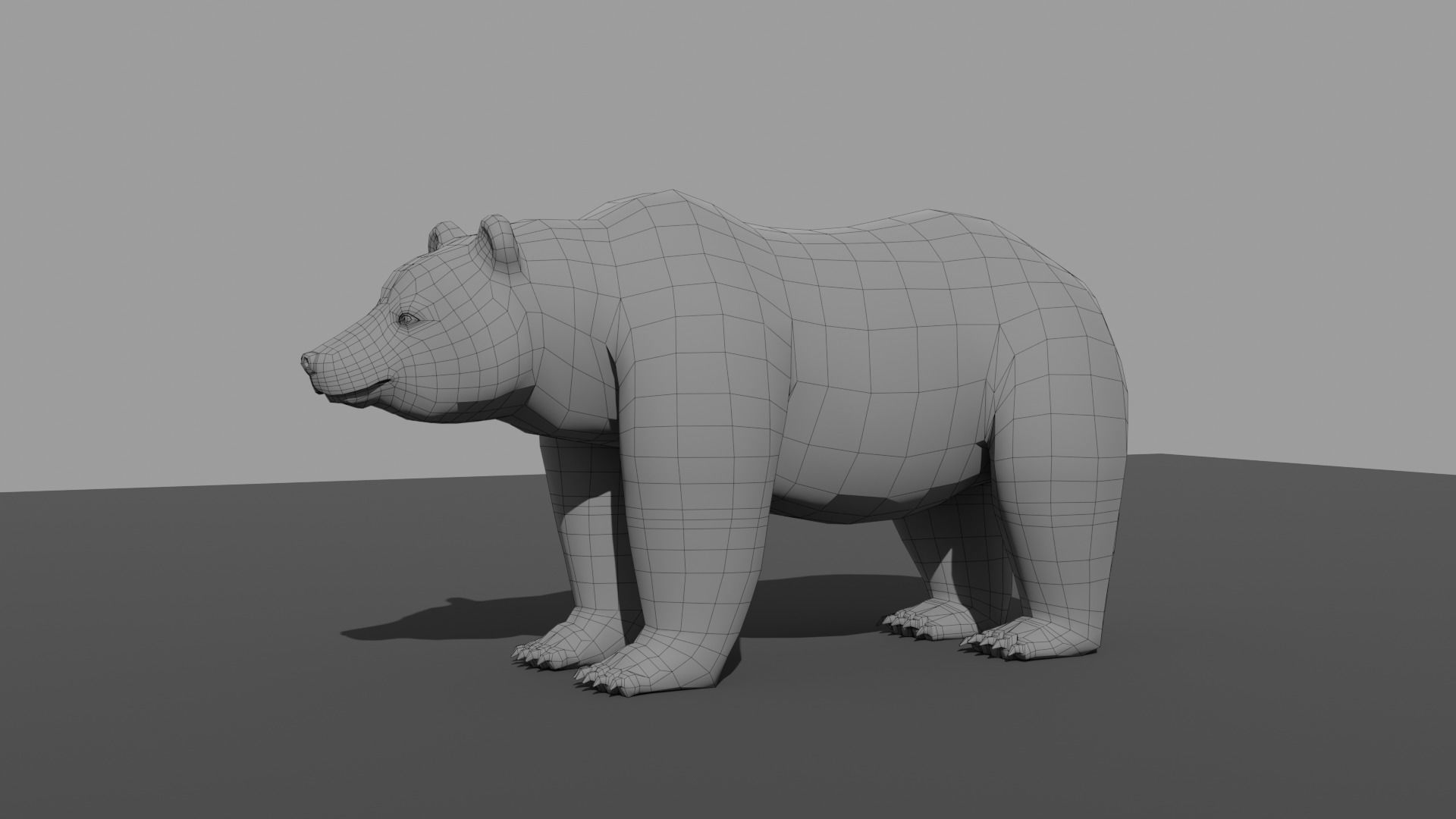 Bear LowPoly polar Low-poly 3D model_11