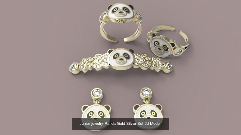 Gold Silver Funny Sets 3D Model Collection_2