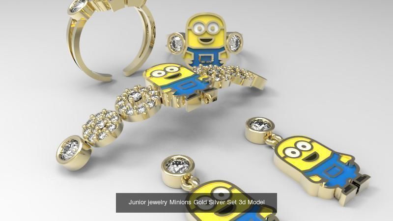 Gold Silver Funny Sets 3D Model Collection_3