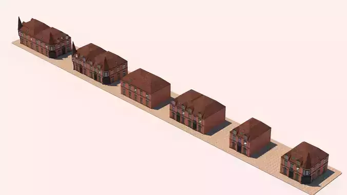 Victorian house Low-poly 3D model