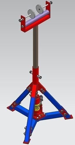 Hydraulic In-feed Out-feed Support Roller 3D model
