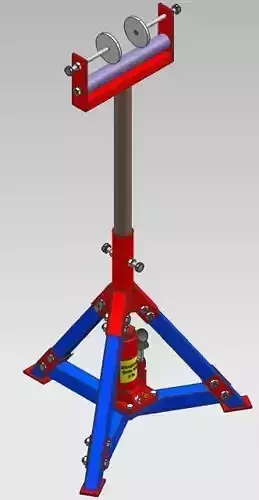 Hydraulic In-feed Out-feed Support Roller 3D model