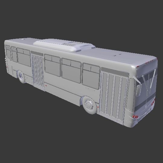 City Bus Low-poly 3D model_1