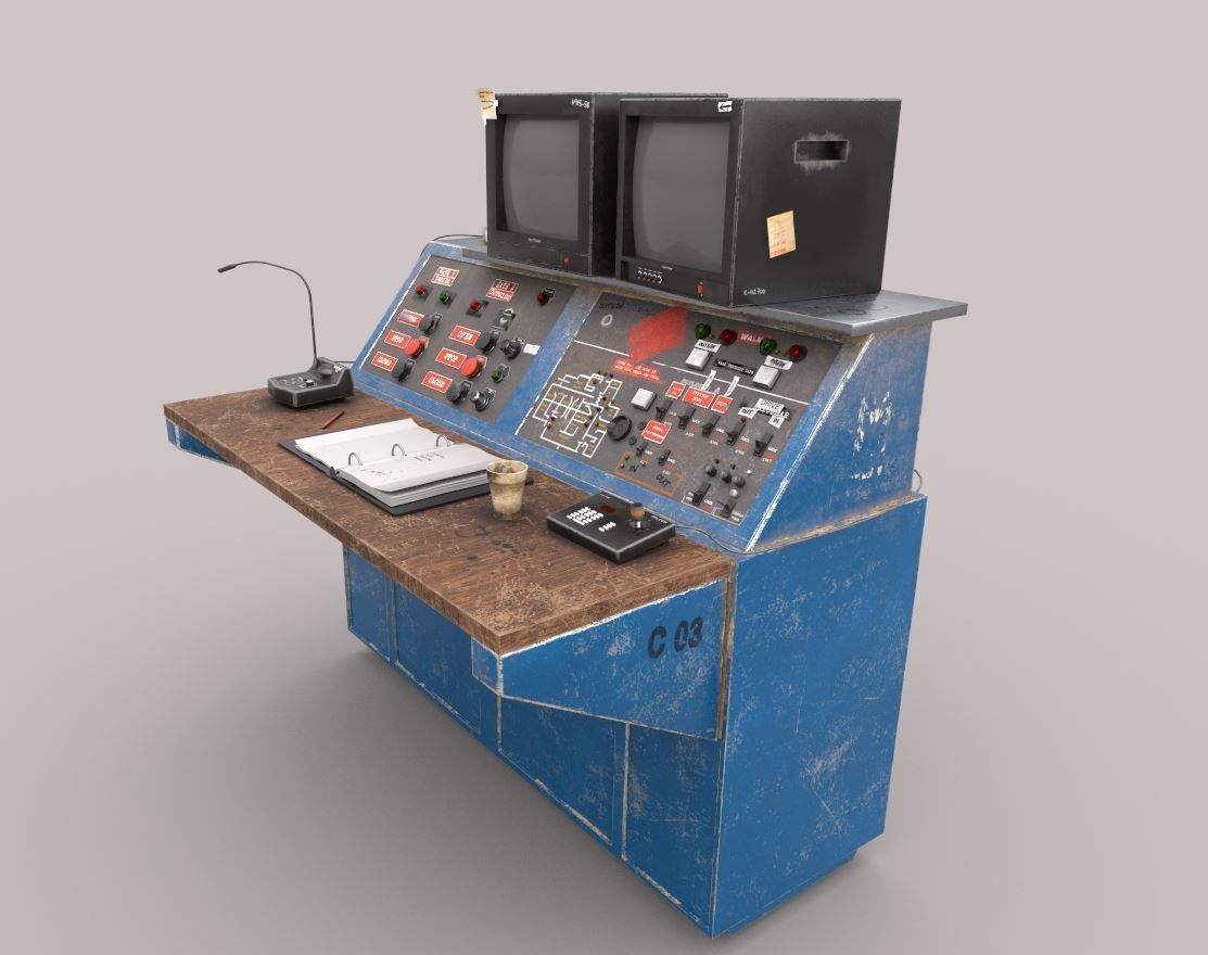 Prison Security Desk 3D model_6