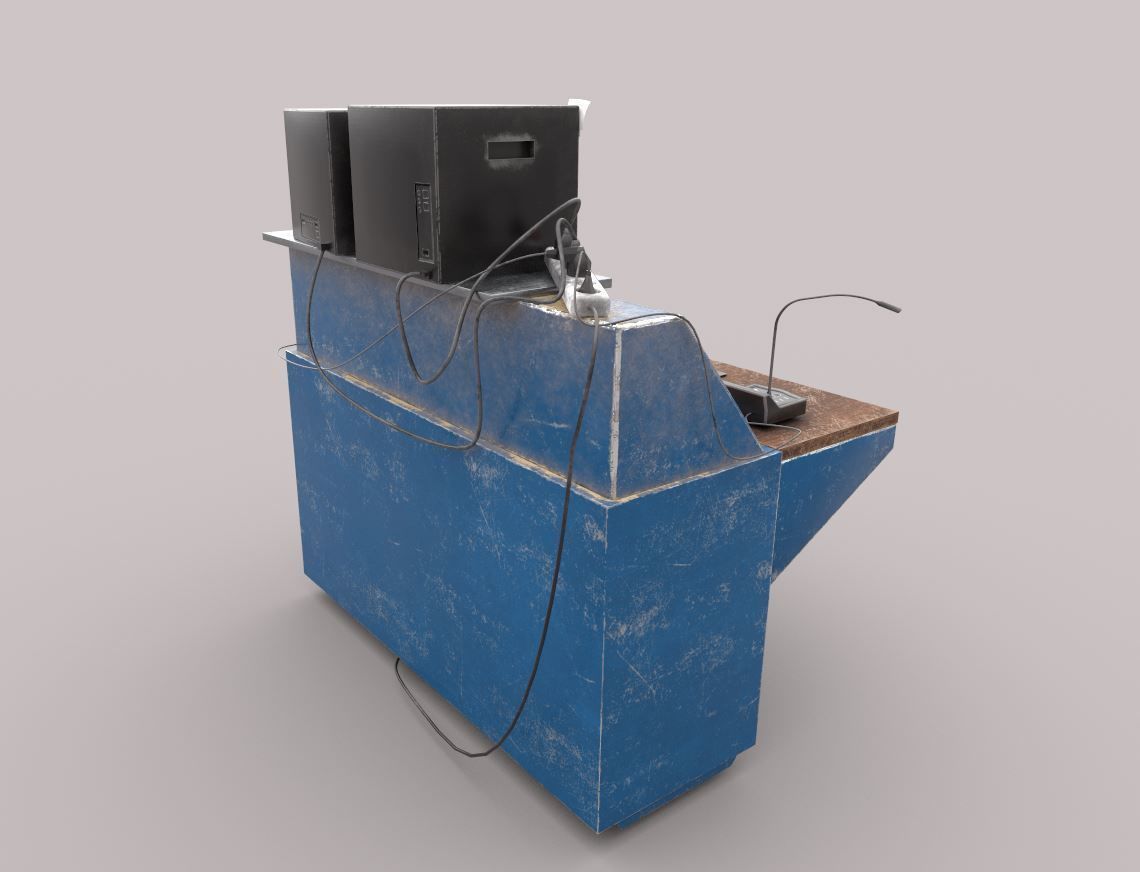 Prison Security Desk 3D model_9