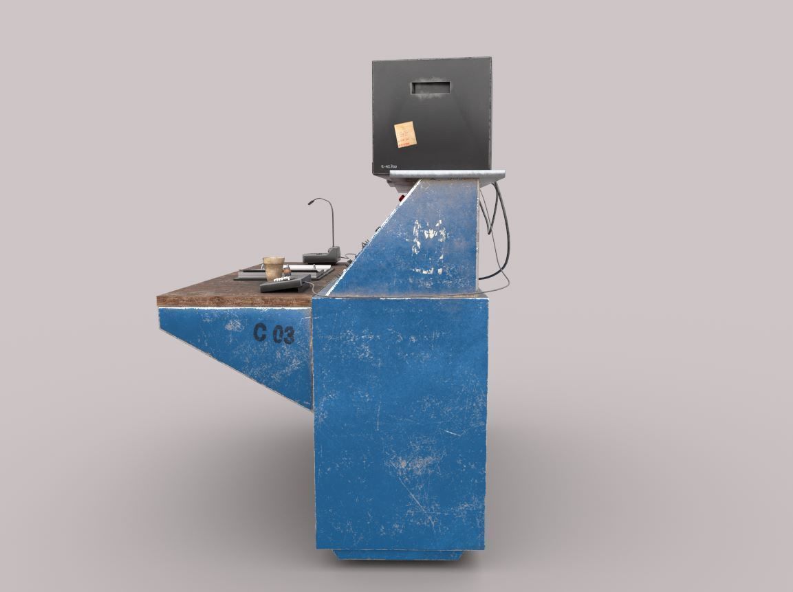 Prison Security Desk 3D model_7
