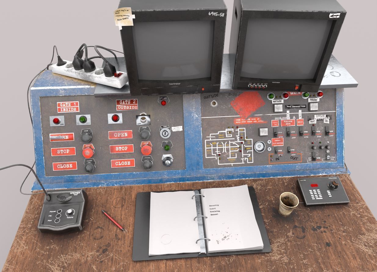 Prison Security Desk 3D model_1