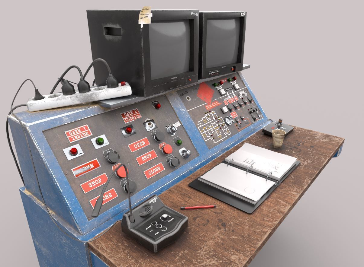 Prison Security Desk 3D model_12