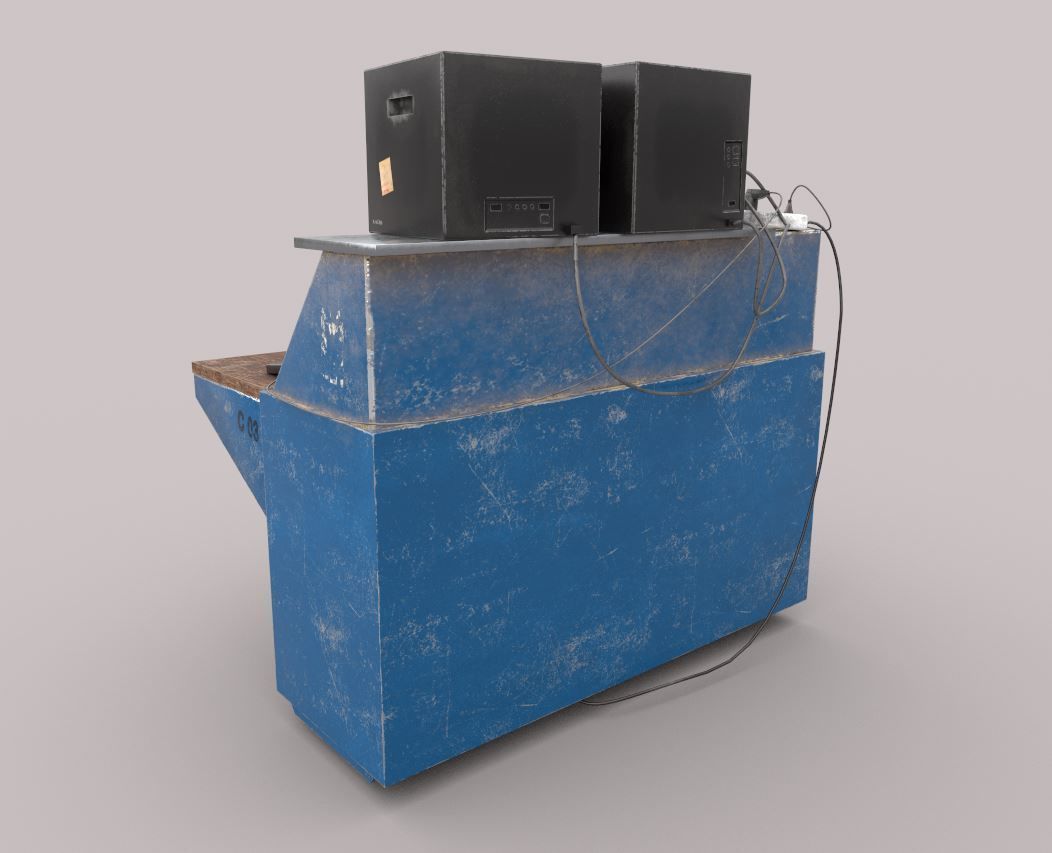 Prison Security Desk 3D model_8