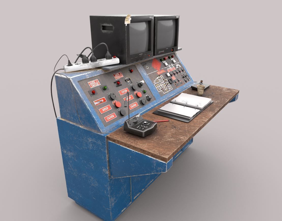 Prison Security Desk 3D model_4