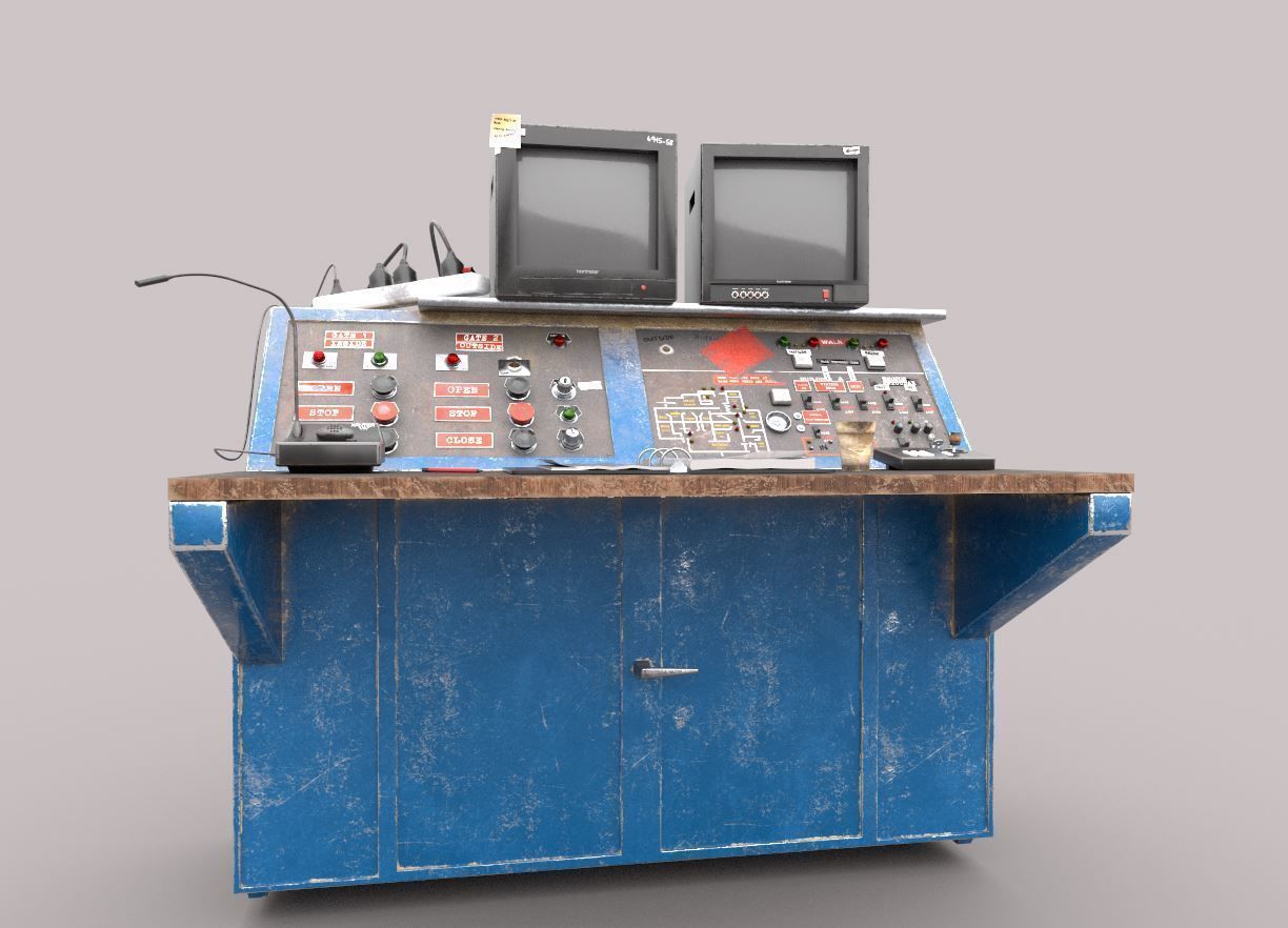 Prison Security Desk 3D model_5