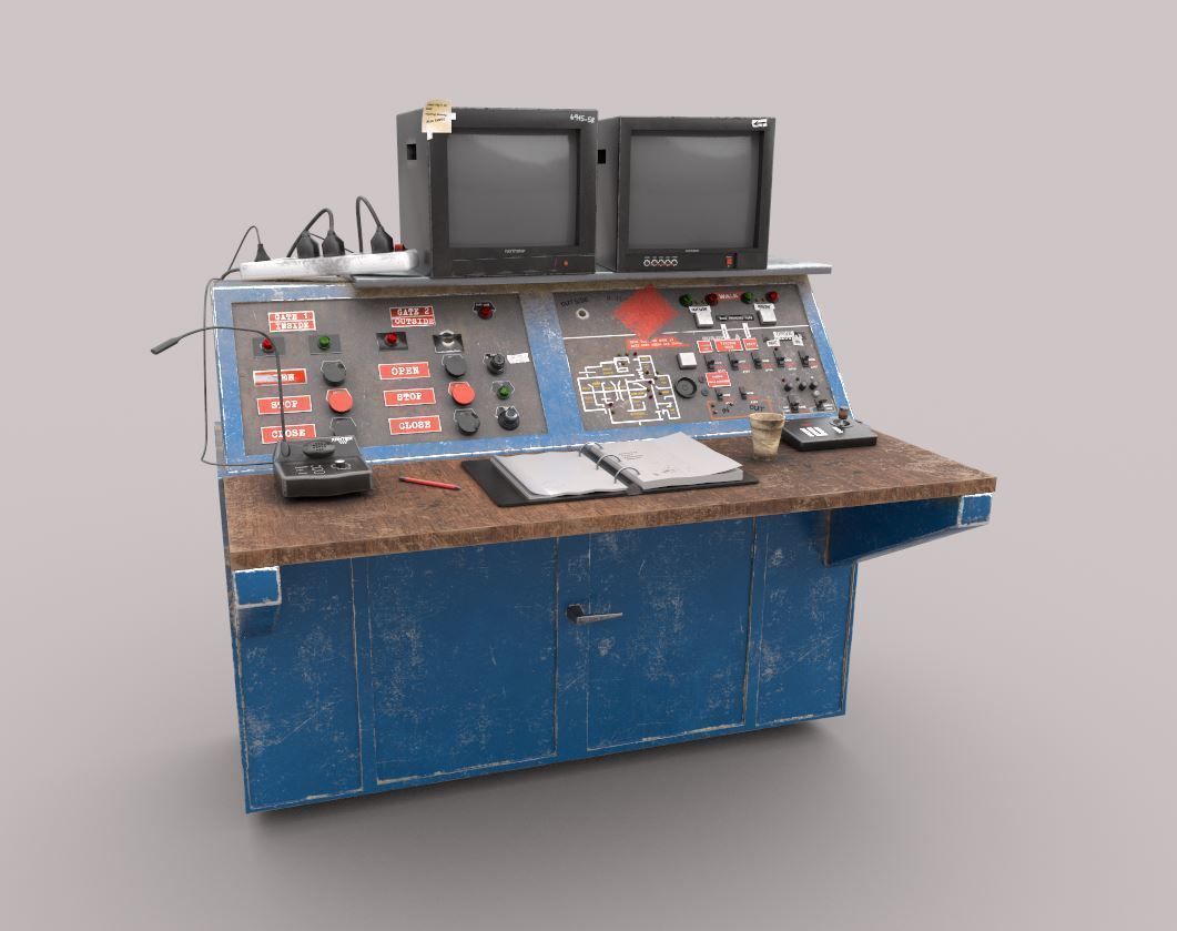 Prison Security Desk 3D model_3