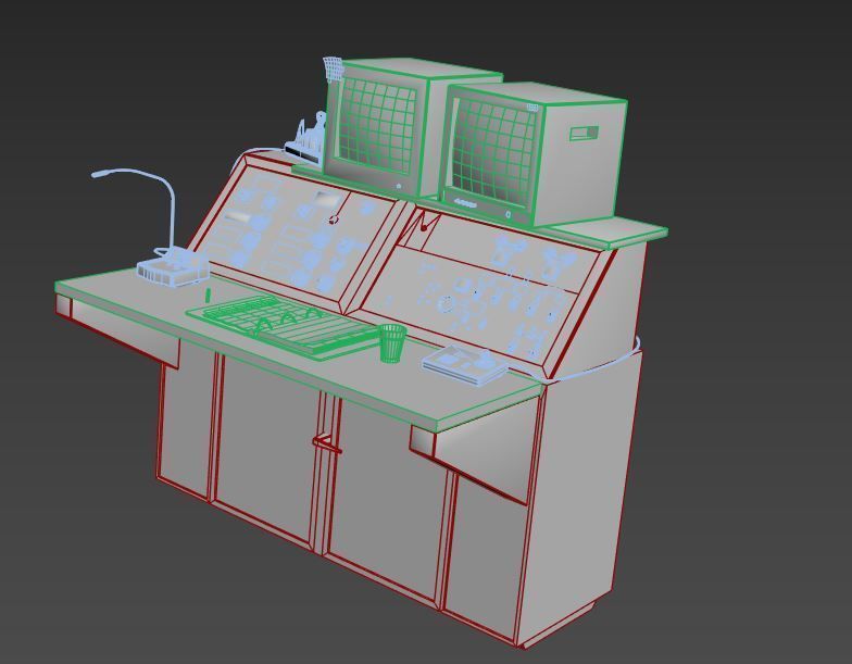 Prison Security Desk 3D model_15