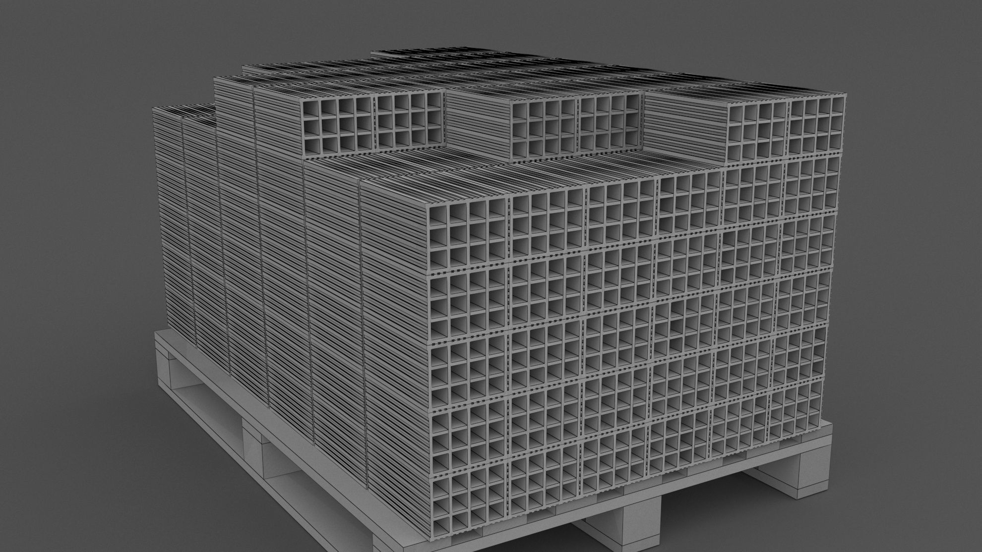 Pallet with Briks 3D model_8