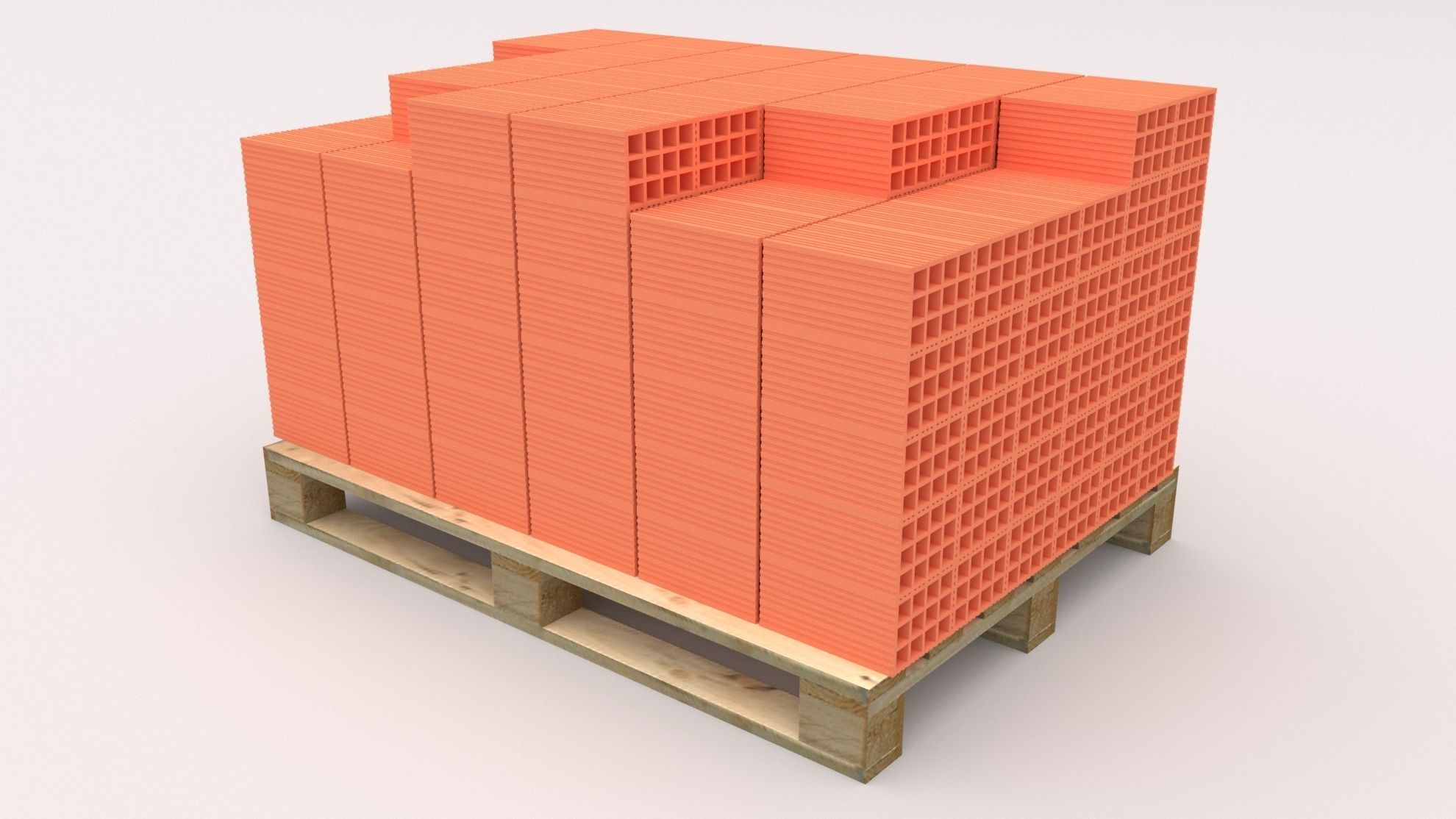 Pallet with Briks 3D model_1