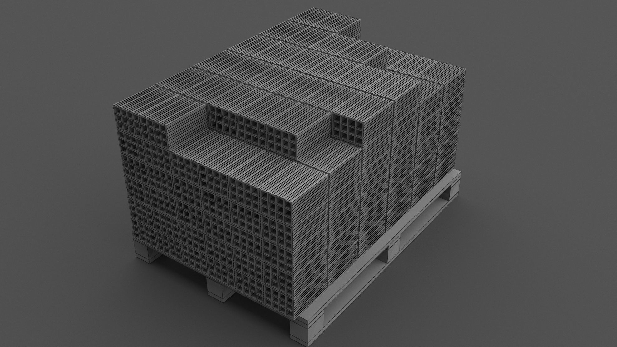 Pallet with Briks 3D model_7