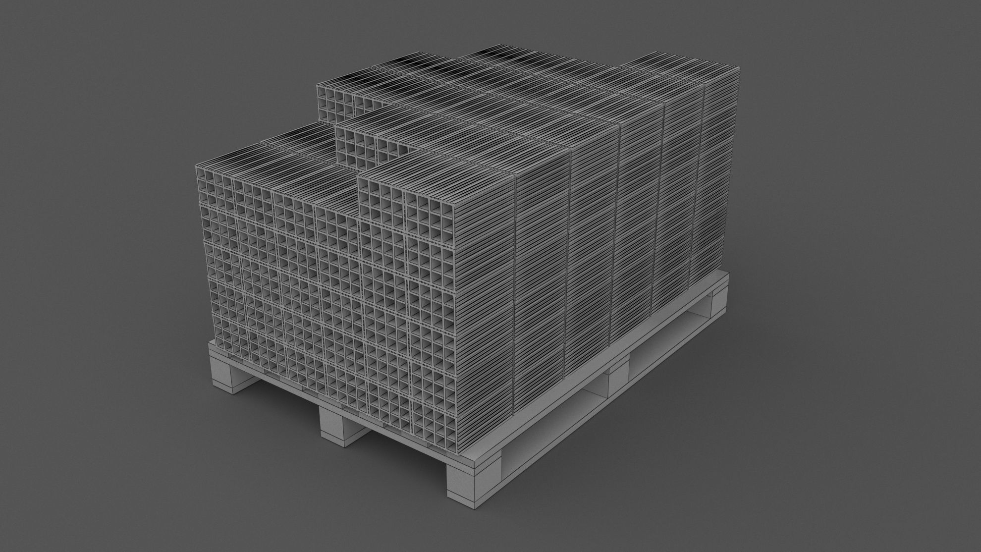 Pallet with Briks 3D model_6
