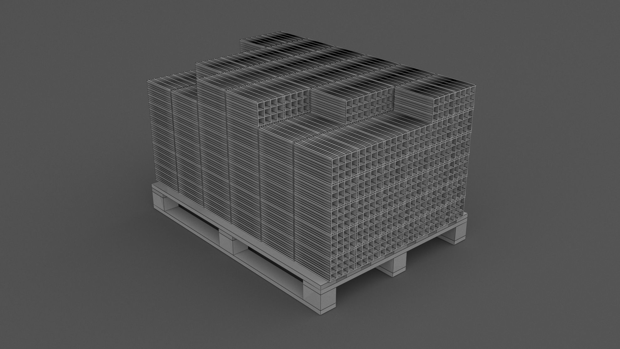 Pallet with Briks 3D model_5