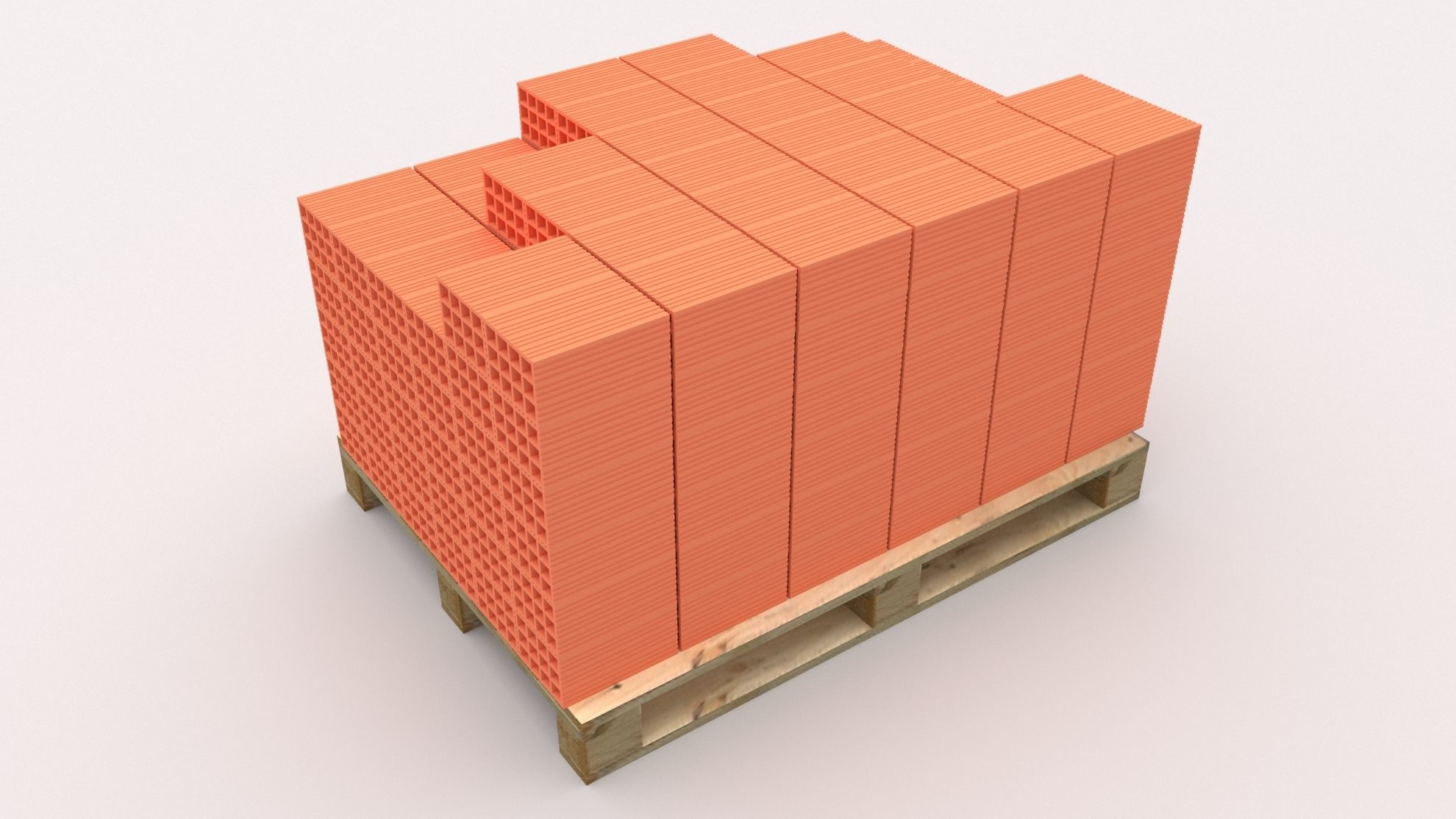 Pallet with Briks 3D model_2