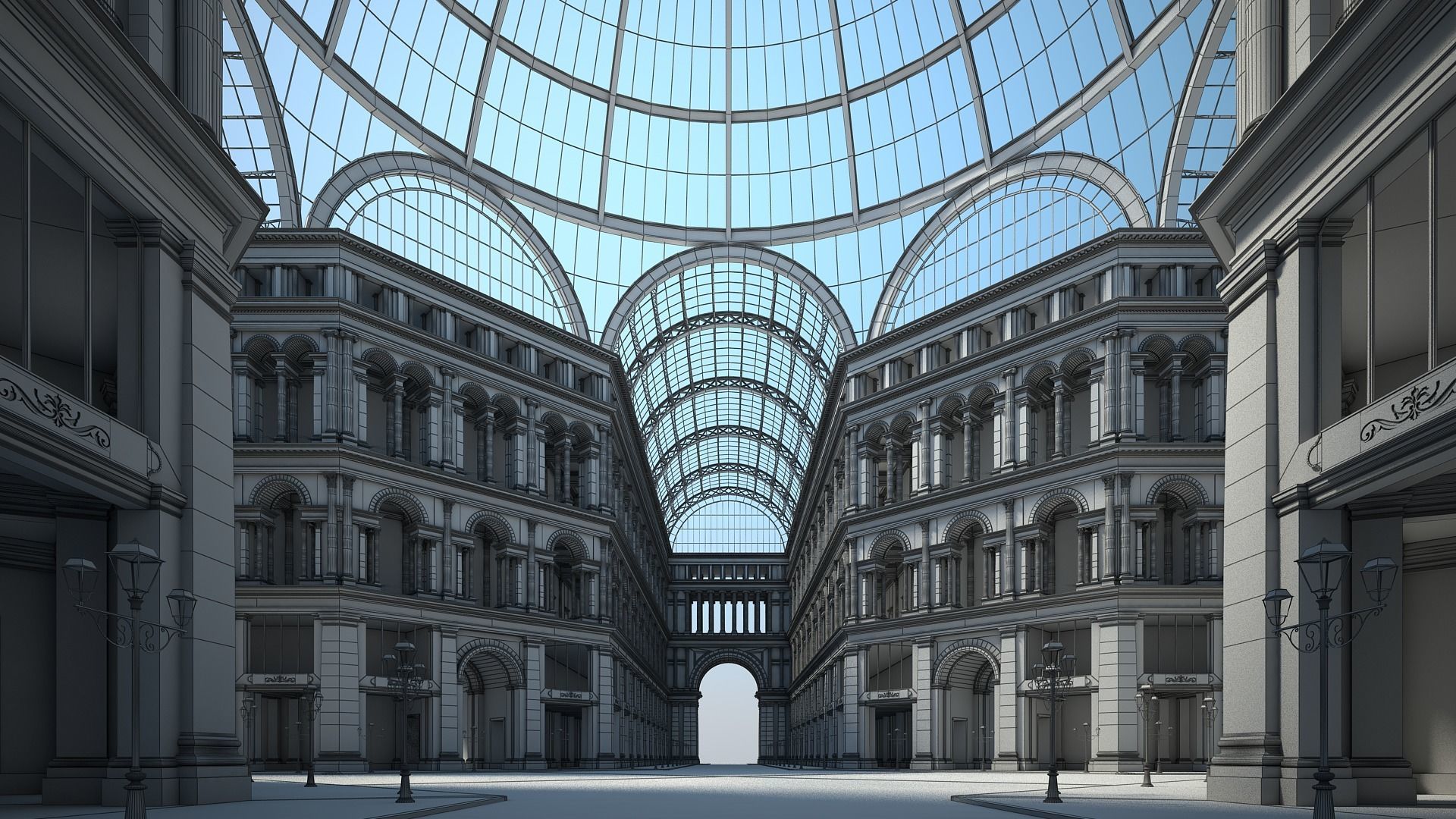 Gallery of an Imperial Palace 3D model_22