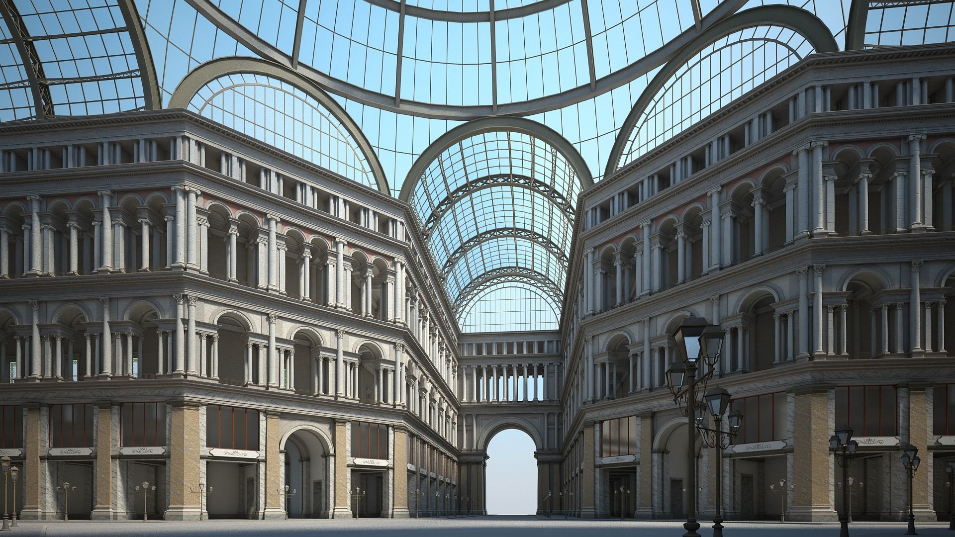 Gallery of an Imperial Palace 3D model_4