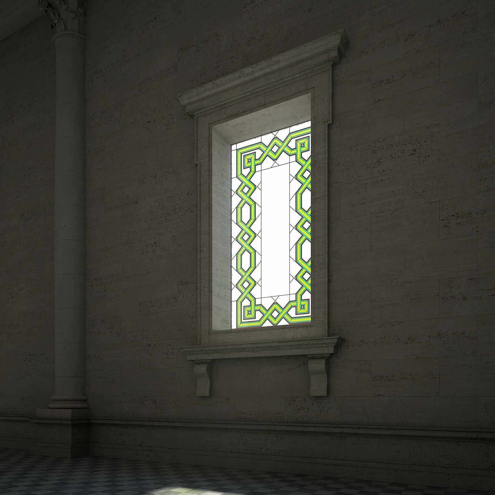 Gallery of an Imperial Palace 3D model_15