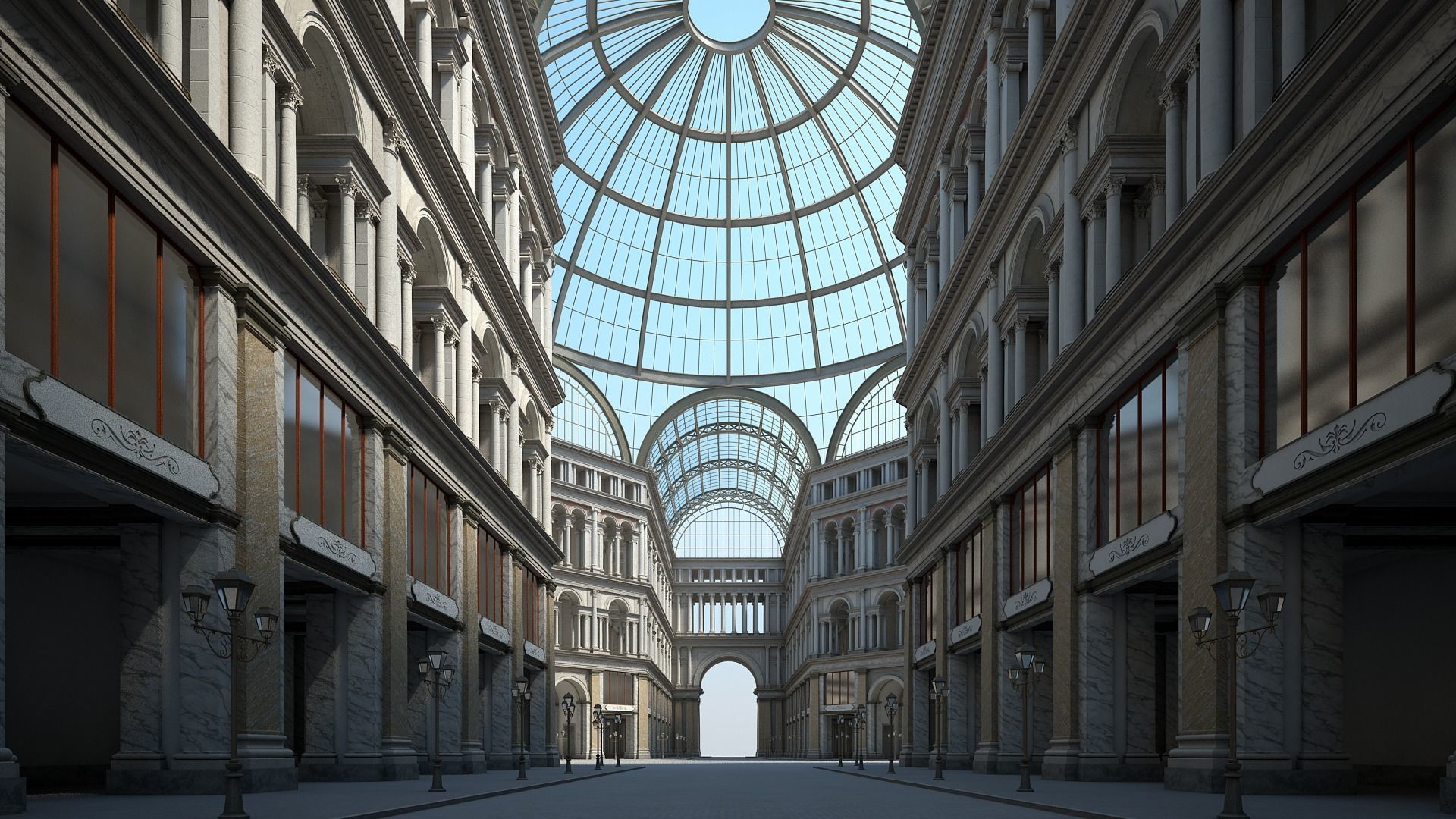 Gallery of an Imperial Palace 3D model_3