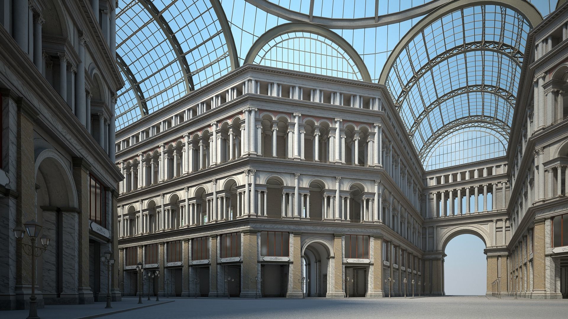 Gallery of an Imperial Palace 3D model_5