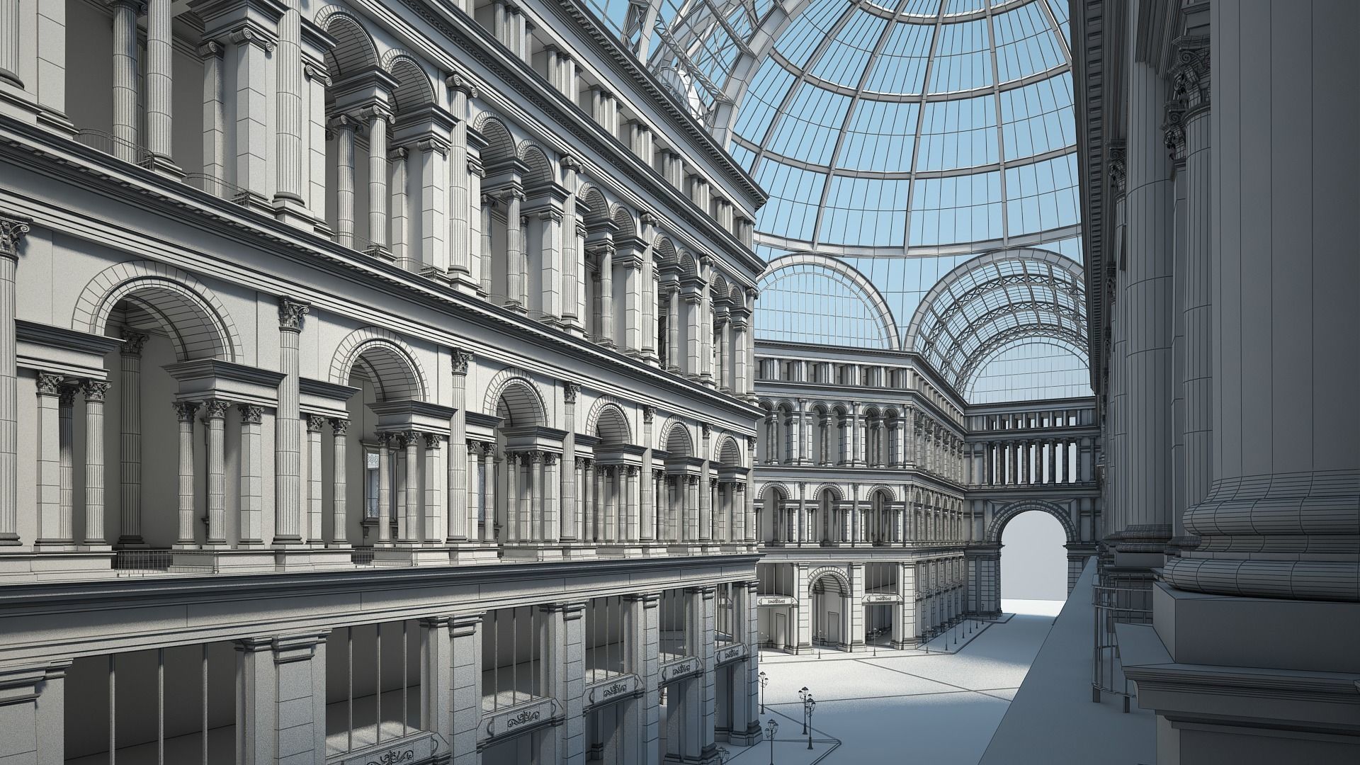 Gallery of an Imperial Palace 3D model_26