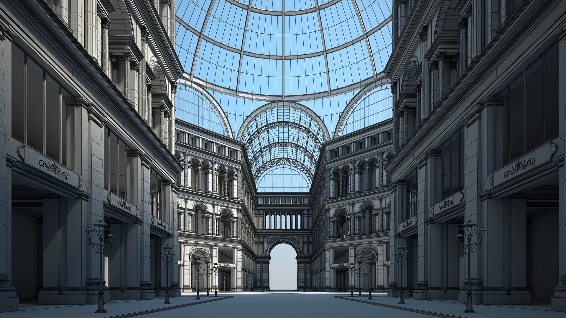 Gallery of an Imperial Palace 3D model_16