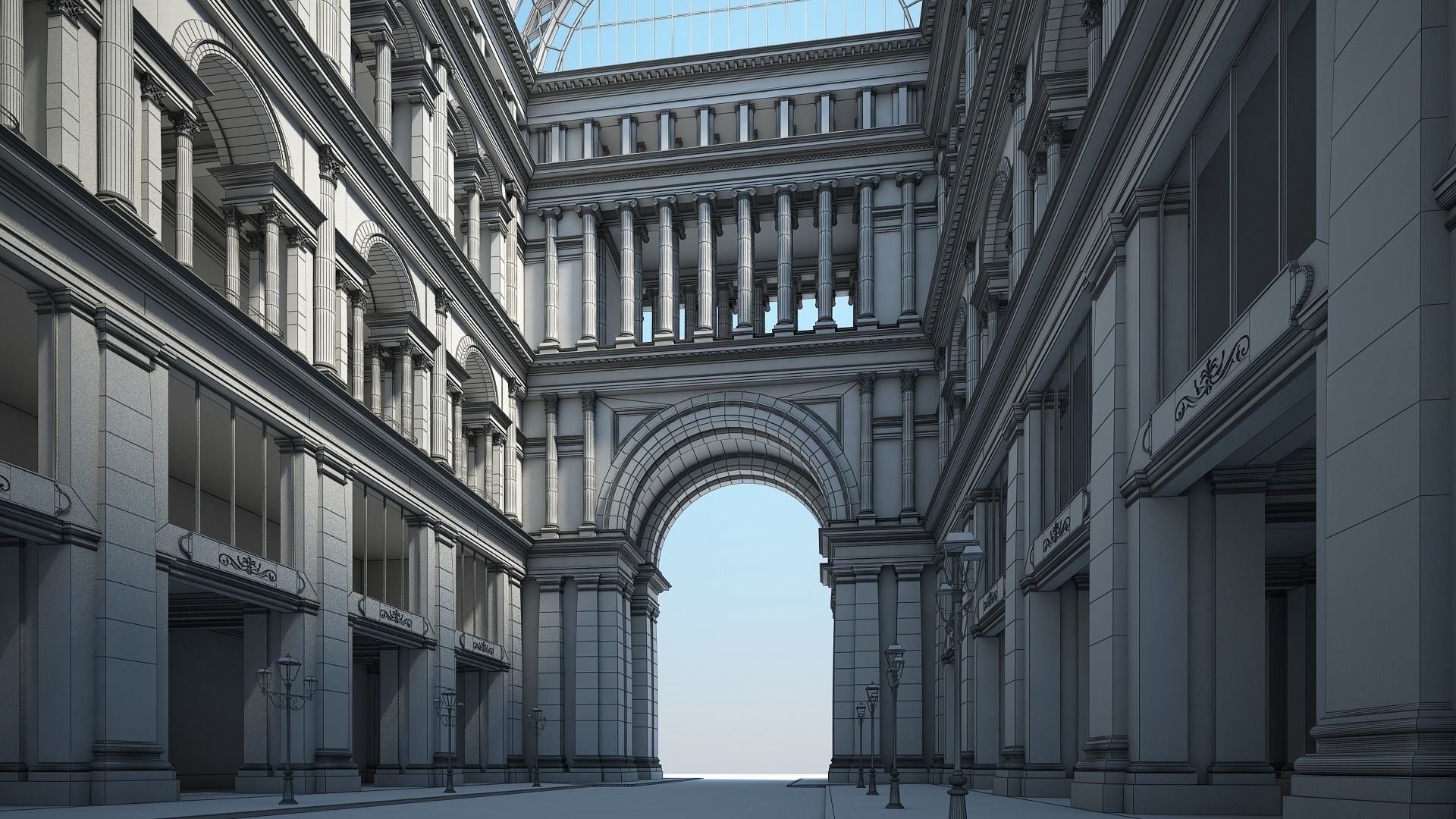 Gallery of an Imperial Palace 3D model_25