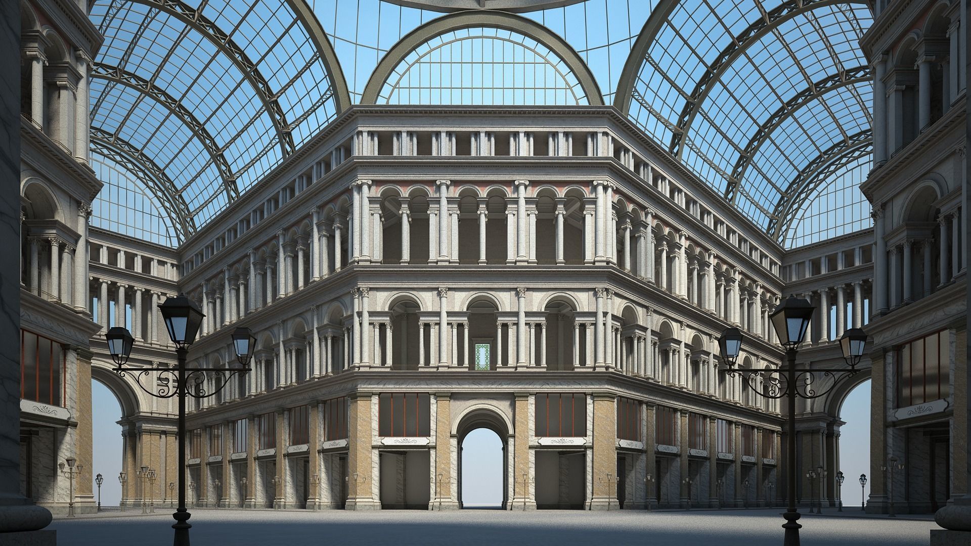 Gallery of an Imperial Palace 3D model_6