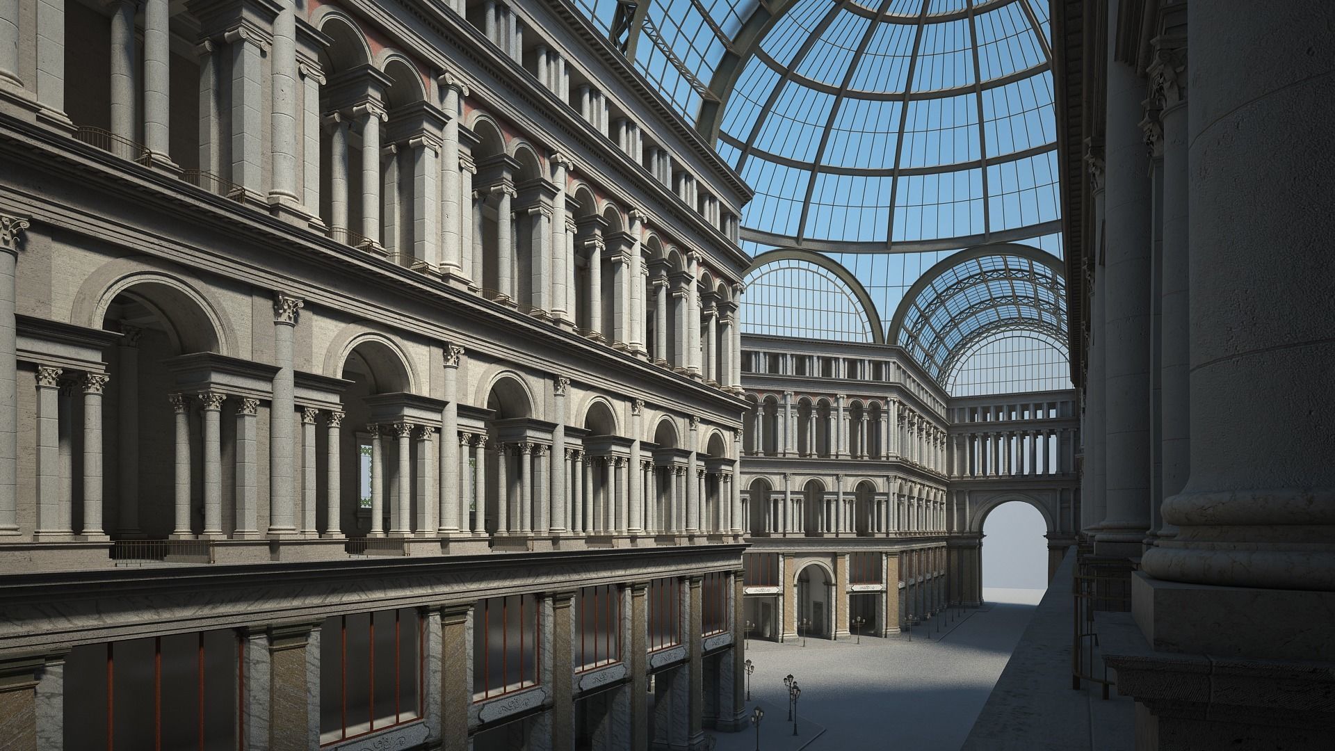 Gallery of an Imperial Palace 3D model_11