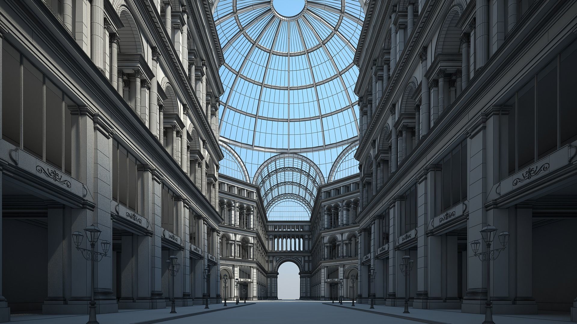 Gallery of an Imperial Palace 3D model_19