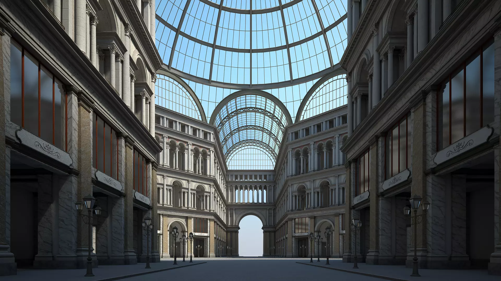 Gallery of an Imperial Palace 3D model_0