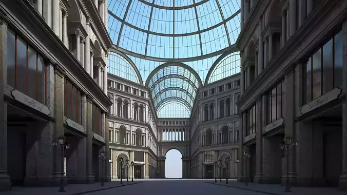 Gallery of an Imperial Palace 3D model