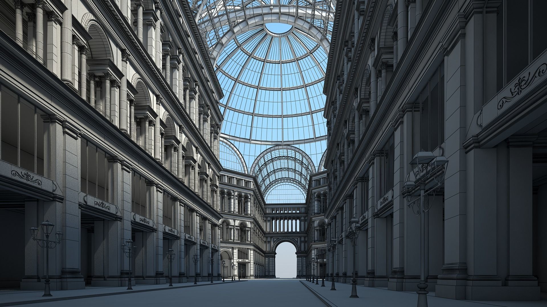 Gallery of an Imperial Palace 3D model_18