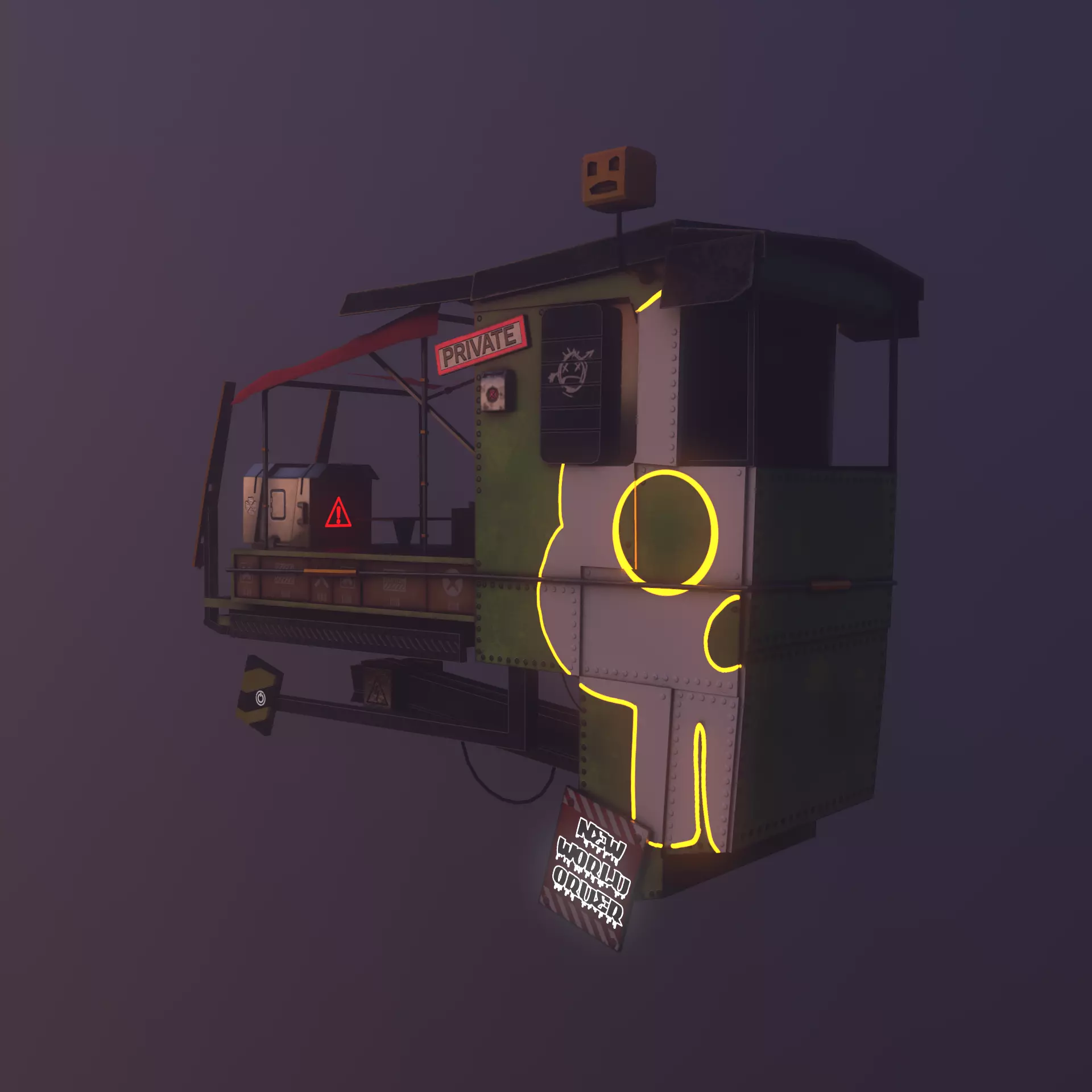 Stylize Fly Ship Low-poly 3D model