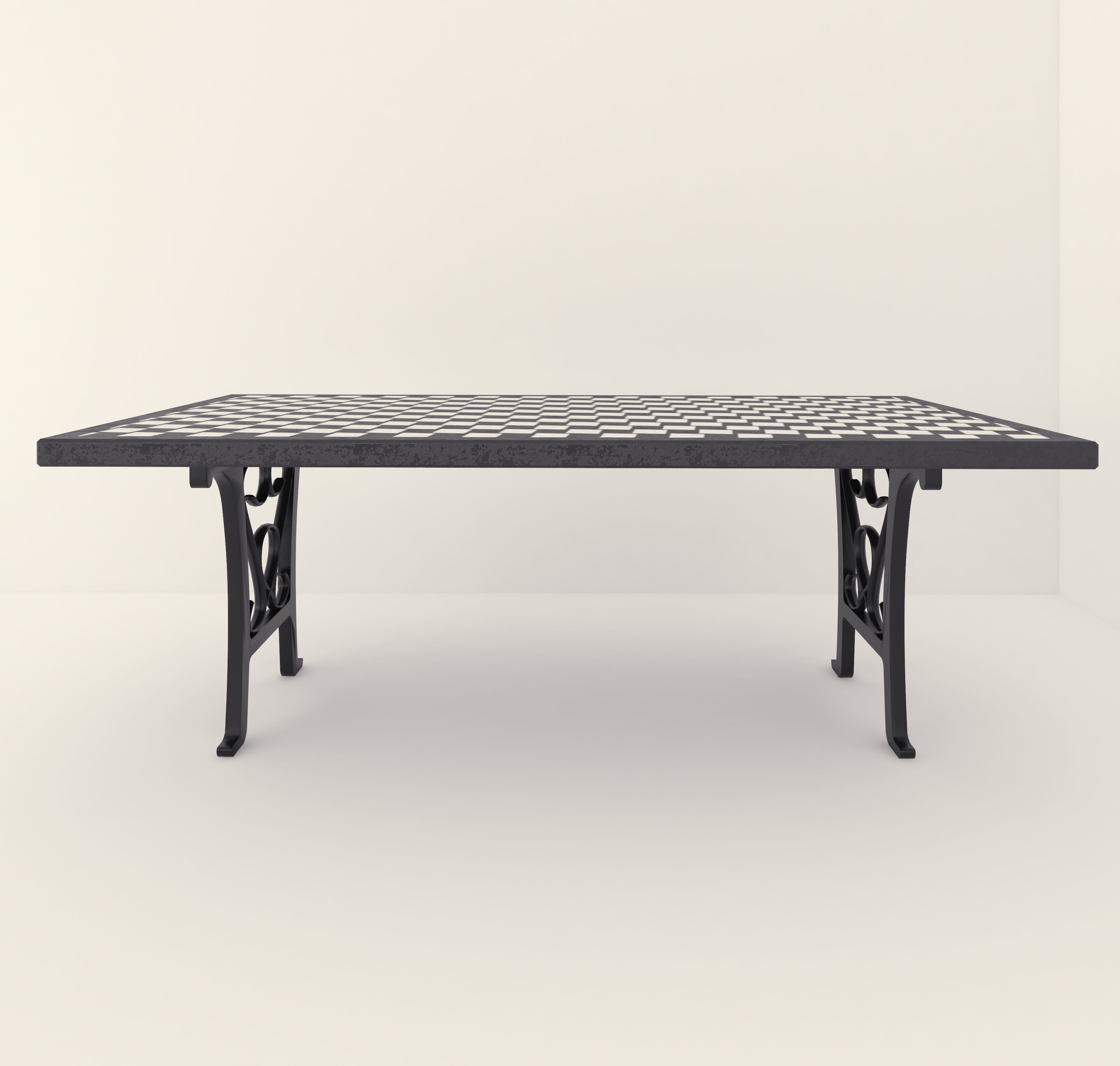 Retro Table 3D model_1