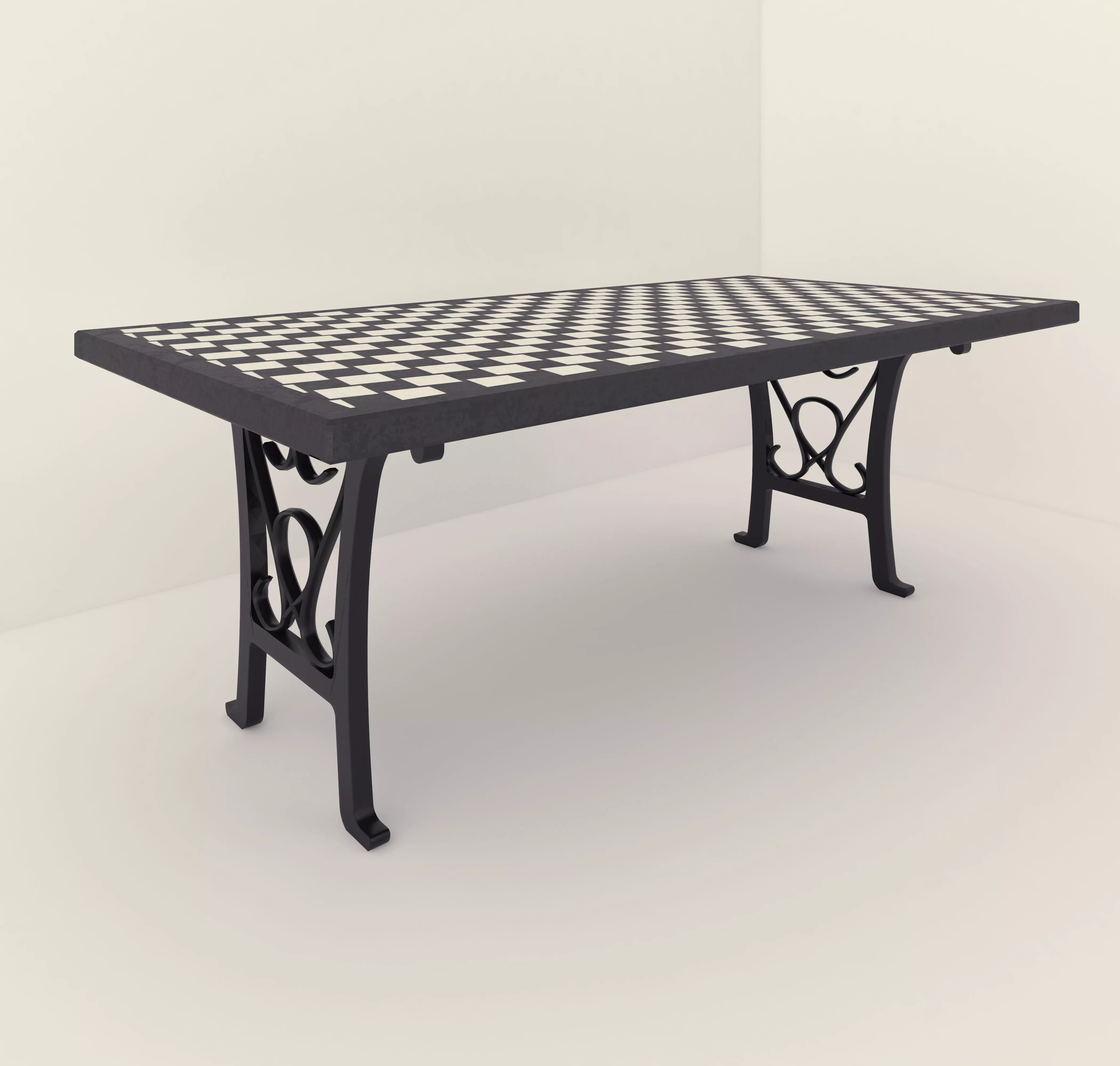 Retro Table 3D model_0