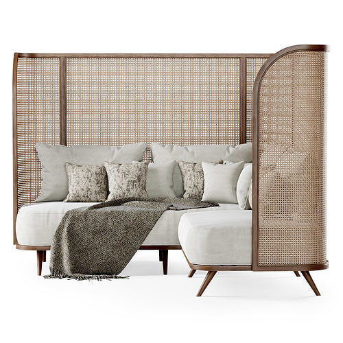 Corner garden sofa HLS high back  3D model