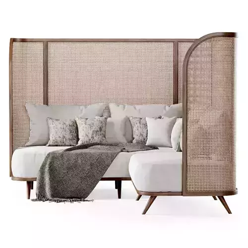 Corner garden sofa HLS high back  3D model