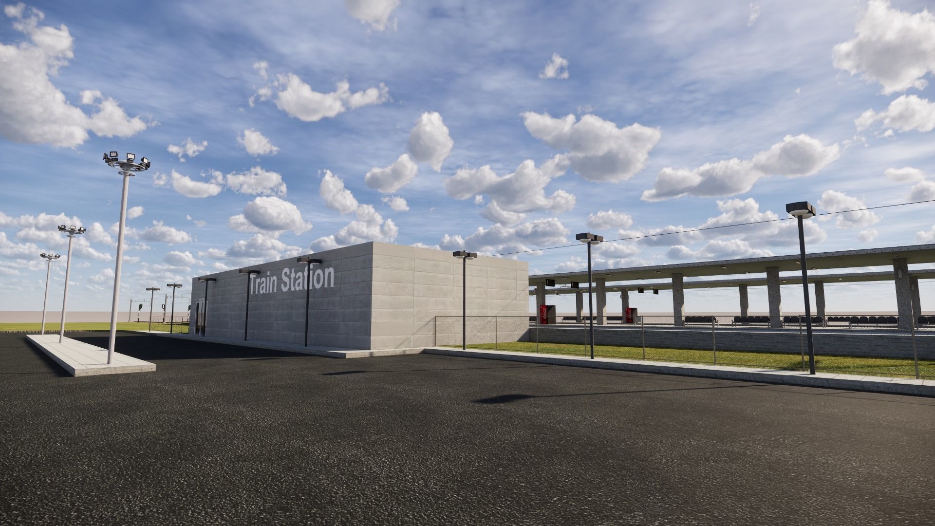 Train Station 3D model_3