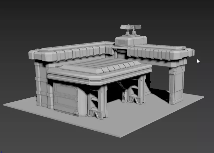 RTS War Factory 3D model_0