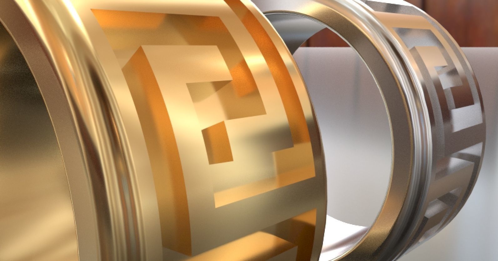 Greek Keys Ring 3D print model_2