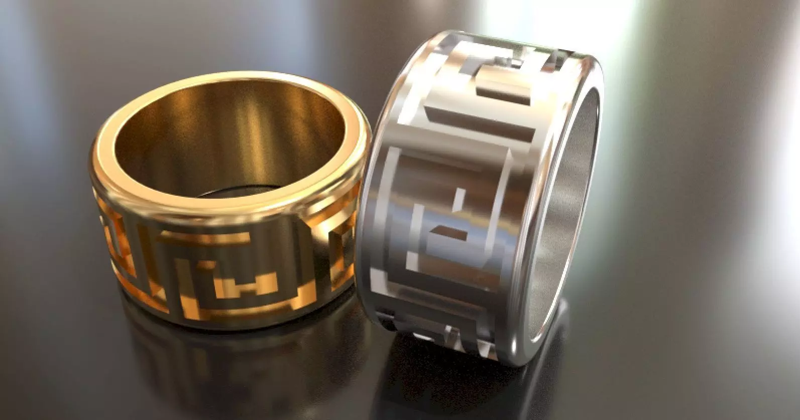 Greek Keys Ring 3D print model_0